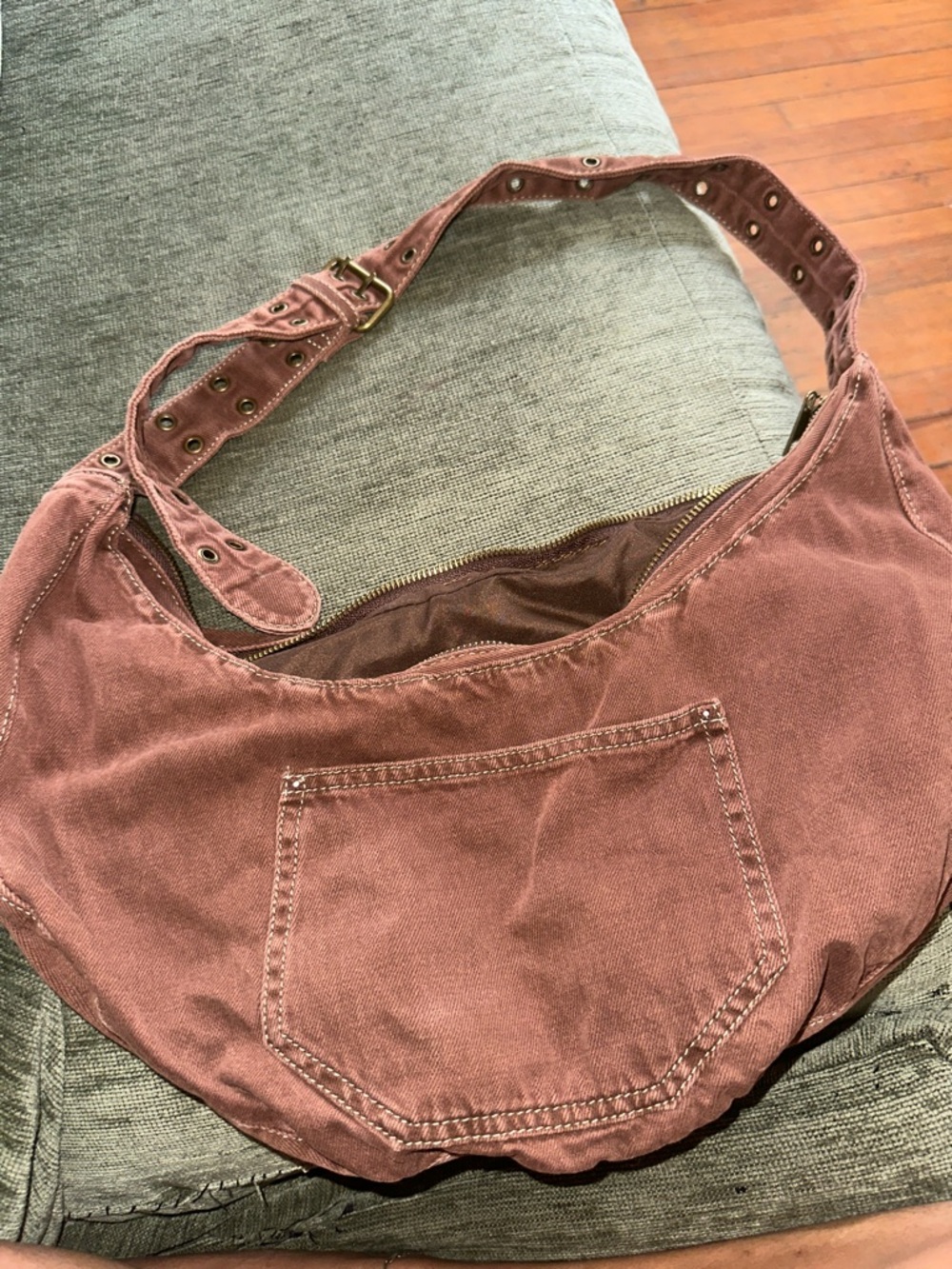 Cotton On Dusty Rose Canvas Shoulder Hobo Bag